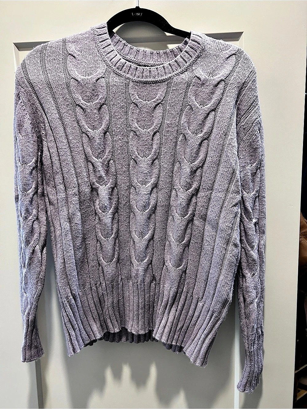 Banana Republic Soft Cable Knit Crewneck Sweater Purple Large
